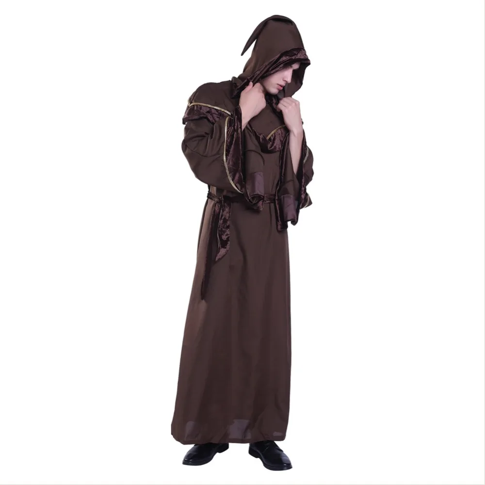 

Halloween Costumes Adult Mens Gothic Wizard Costume Priest Robe European Religious Men Priest Costume Cosplay For Men