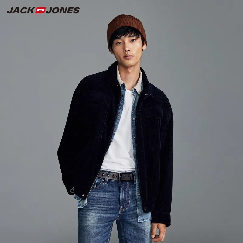 JackJones Мужская Вельветовая куртка с лацканами короткое пальто Стильная мужская