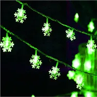 Green Светодиодный гирлянда в виде снежинок, гирлянда в виде снежной феи, украшение для рождественской елки, новогодняя комната, на День святого Валентина, с батарейным разъемом - Испускаемый цвет: Green