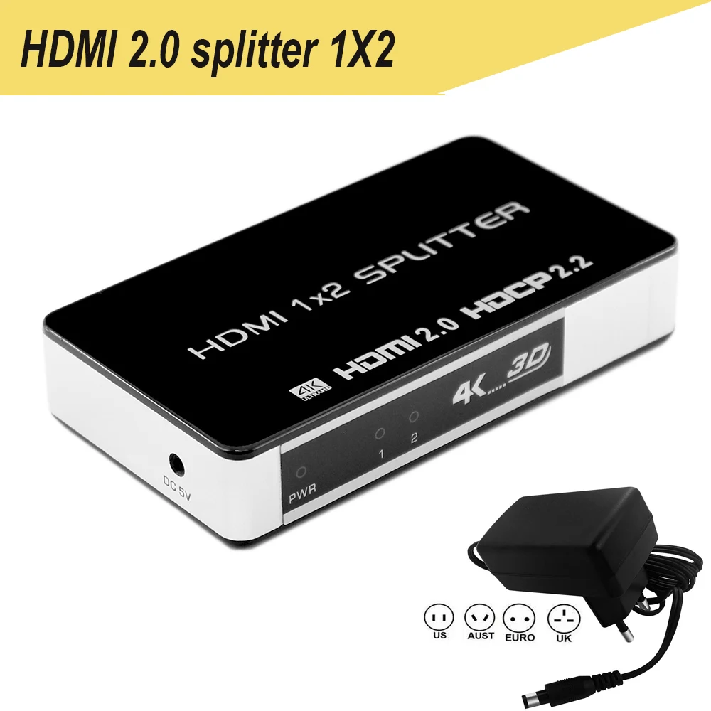 4K HDMI 2,0 сплиттер 1X2/4 HDMI 2,0 сплиттер 3X1/5X1 4K X 2 k/60 HZ 1080 P/60 HZ 3D Поддержка HDCP2.2 3D для ПК DVD - Цвет: HDMI Splitter 1X2