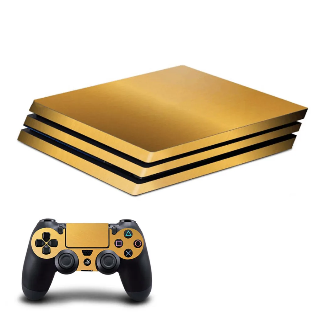 Новинка, Золотая наклейка для PS4 Pro для sony Playstation 4 Pro, консоль и контроллер 2 шт