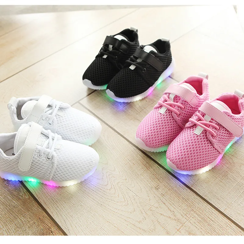 Joyyou Марка световой Кроссовки USB для мальчиков девушки светящийся с загорается