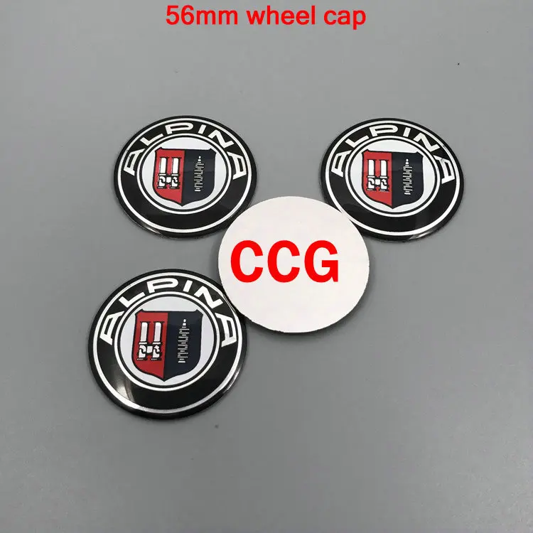 56mm wheel sticker 45/65/68/73/82 мм ALPINA Автомобильная эмблема логотип Стикеры стиль Знак Колпак ступицы колеса для E46 E39 E38 E90 E60 E36 F30 F30 E34 F10 F20 E92 E38 - Название цвета: 56mm wheel sticker
