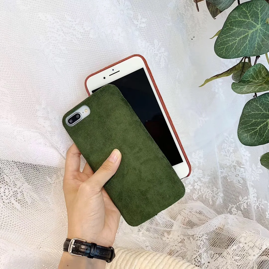 2018 Горячая мода сплошной цвет плюшевый чехол для iPhone 11 Xs MAX Xr X 7 8 6 6s plus простой