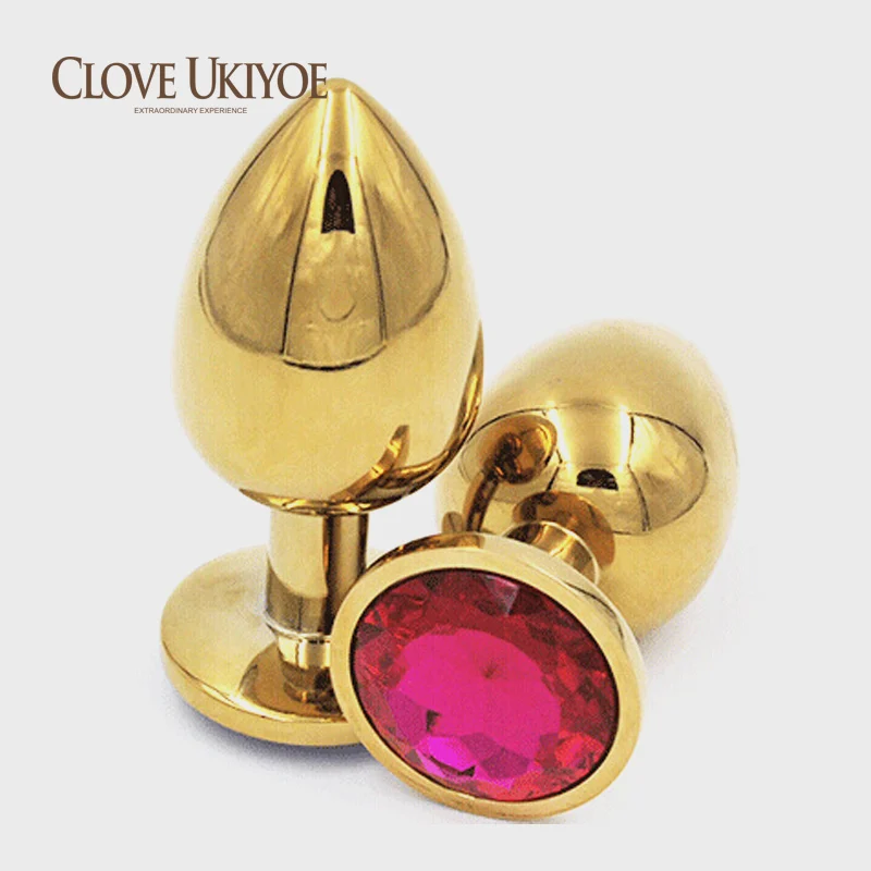 Позолоченные Стразы из нержавеющей стали металлическая Анальная пробка