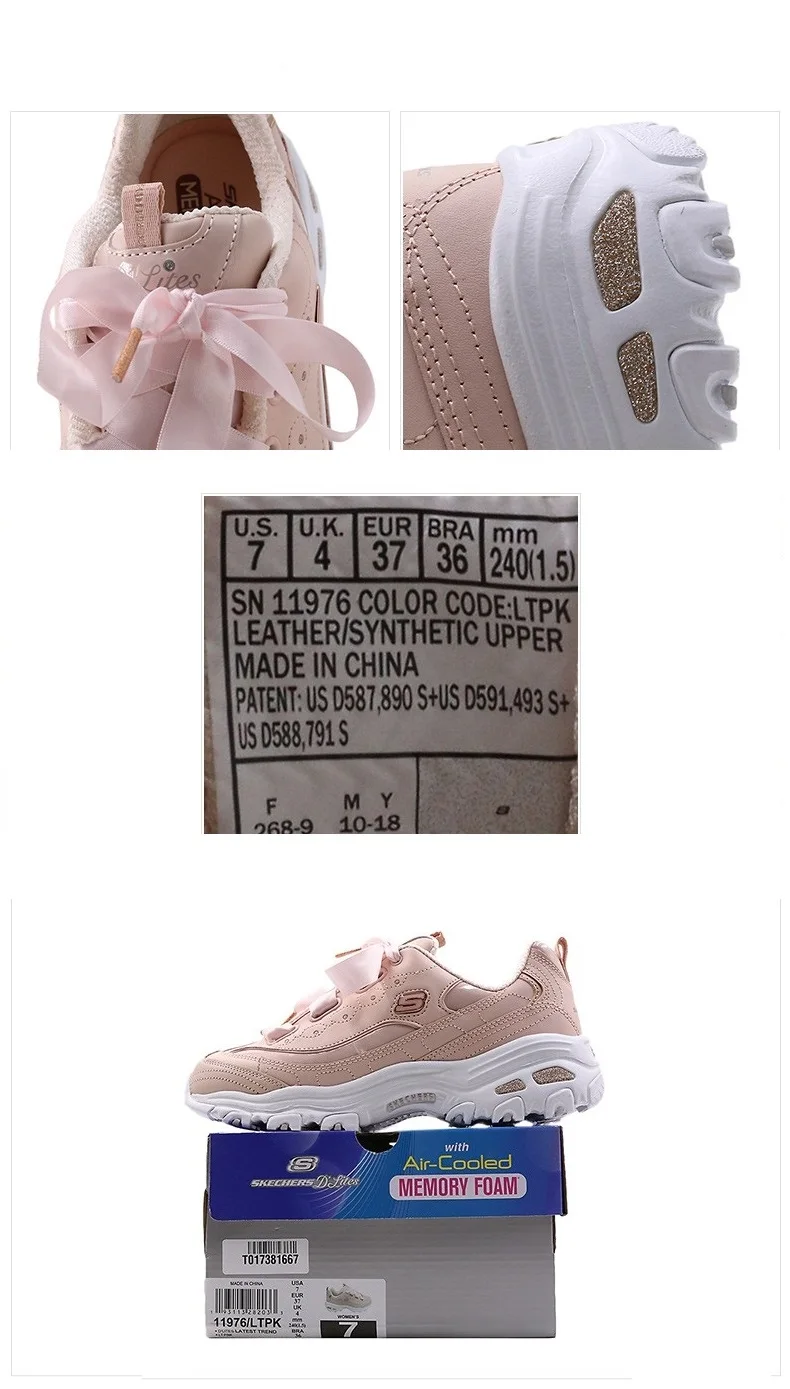 Skechers D'lites/Женская обувь; модная обувь на платформе; цвет розовый; обувь низкого покроя; женские кроссовки; chaussure femme; обувь на не сужающемся книзу массивном каблуке; 11976-LTPK