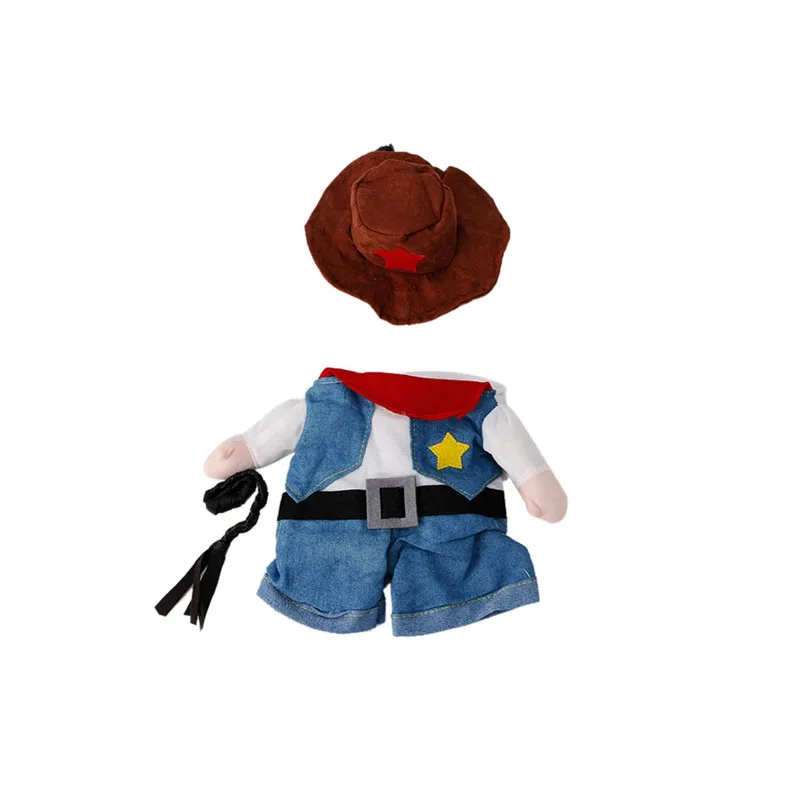 Cowboy Забавная модная одежда для домашних животных, собак, кошек, костюм, платье, костюм Доктора полицейского, ковбойский костюм, хлопковая одежда, размеры s, m, l - Цвет: Cowboy