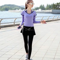 womens fake two pieces ruffle hem dress full length casual pants quick dry elastic breathable comfortable trousers