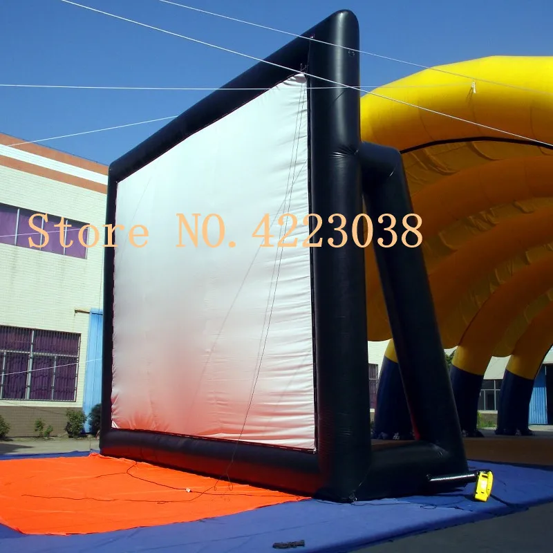 Бесплатная доставка надувной наружный проектор 12 м * 7 экран для фильмов ТВ или