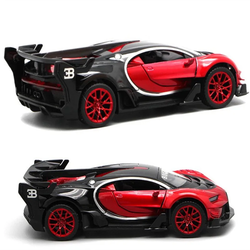 Трехцветный гоночный автомобиль Bugatti Veyron VISION GT имитация сплава автомобиля Модель