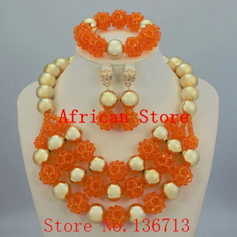 

Африканский костюм комплект ювелирных изделий большой нигерийский Свадебный Кристалл бусы ожерелье браслет серьги набор Бесплатная доста...