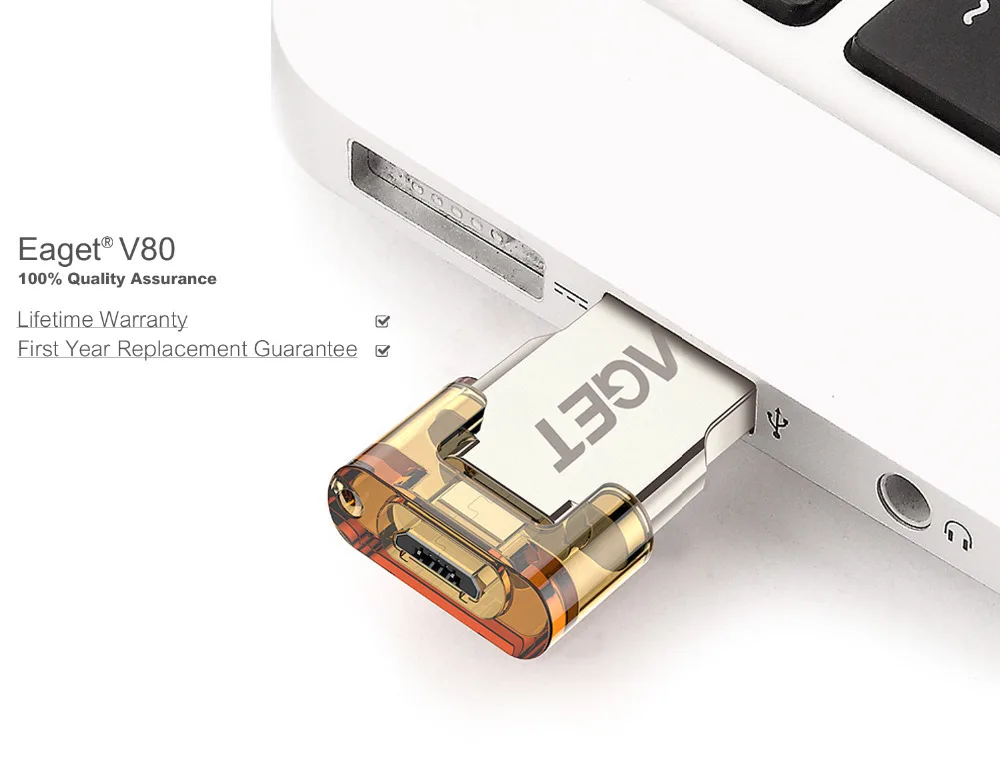 EAGET V80 Официальный 16 Г 32 64 Смартфон USB 3.0 Flash Drive флэш-Накопитель Micro Stick Двойной