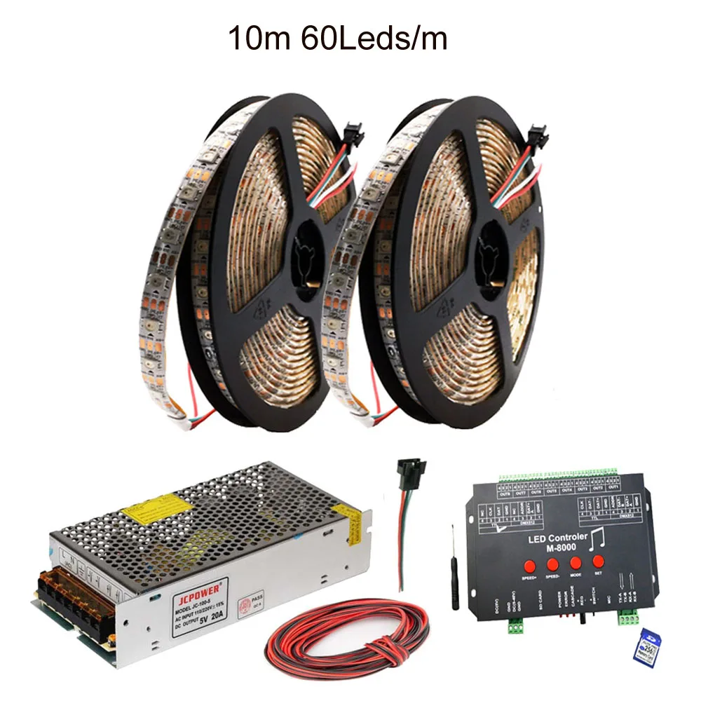 Цвет: желтый WS2812B WS2812 RGB светодиодный светильник лента M-8000 программируемая 8096 пикселей Музыка RGB Led контроллер DC5V Led Трансформатор комплект - Испускаемый цвет: Цвет: желтый