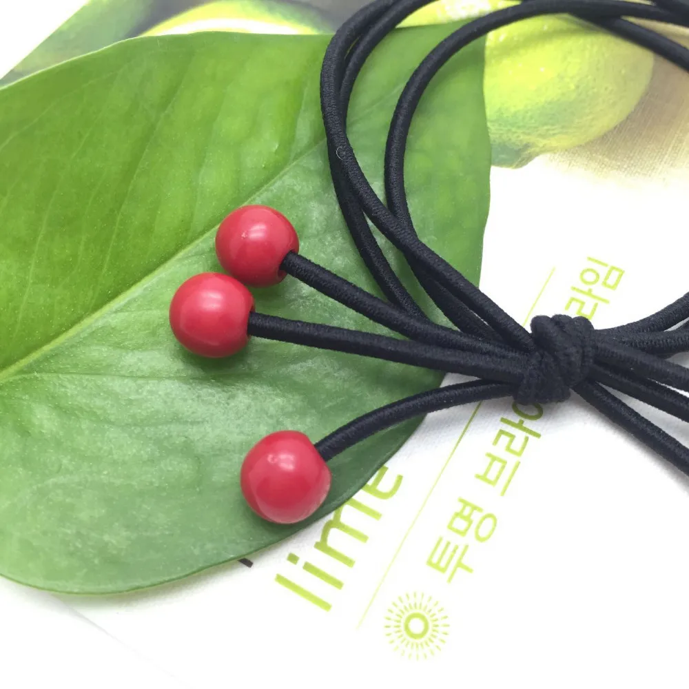 1 шт., милые красные бусинки, аксессуары для волос для женщин, повязка на голову, резинки для волос, заколки для девочек, повязка для волос, украшения для волос для детей