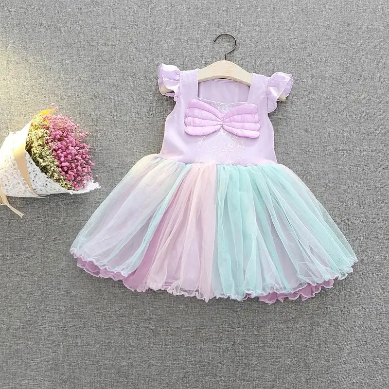 

Summer New Girl Cartoon Dress Snow White Mermaid Cosplay Party Dress Children Clothing 2-6Y E5098