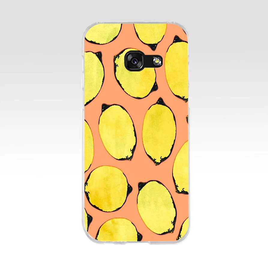 249AQ lemon yellow stripes Soft Silicone Tpu Cover phone Case for Samsung galaxy a3 a5 2016 2017 a6 A8 2018 | Мобильные телефоны и