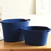 blue 40X23X22 Корзины для хранения в скандинавском стиле с хлопковой веревкой, тканая корзина для белья и грязной одежды ручной работы, большая детская игрушка, органайзер для мелочей - Цвет: blue 40X23X22