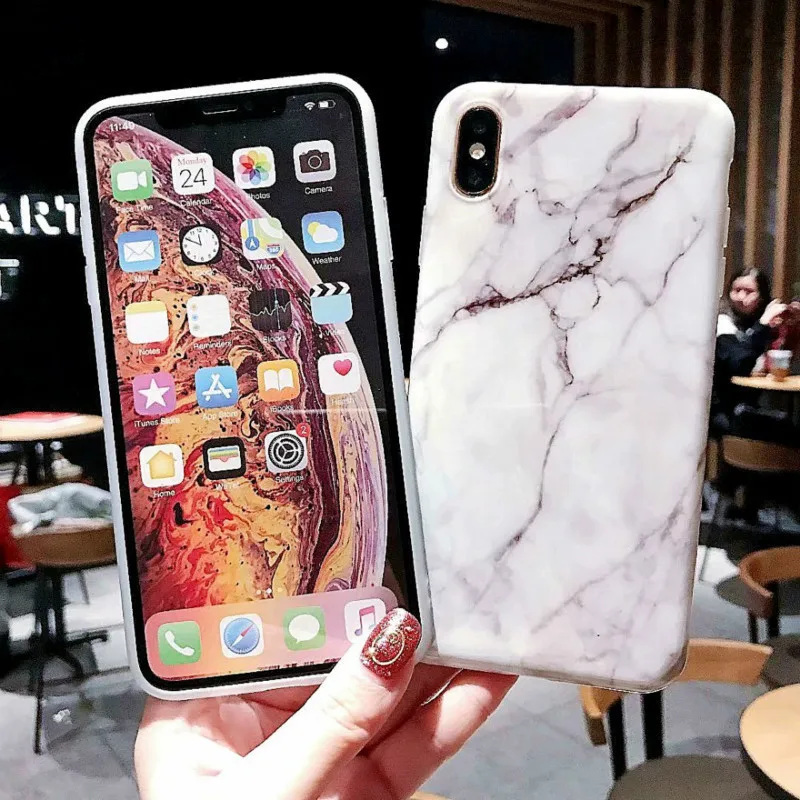 Мраморный чехол для телефона iPhone 7 Чехол 6 6s XS Max роскошный мраморный 8 Plus X XR Мягкий
