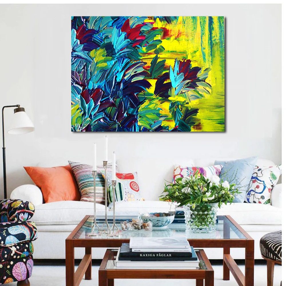 JQHYART абстрактное дерево настенное искусство картина домашний декор холст печать