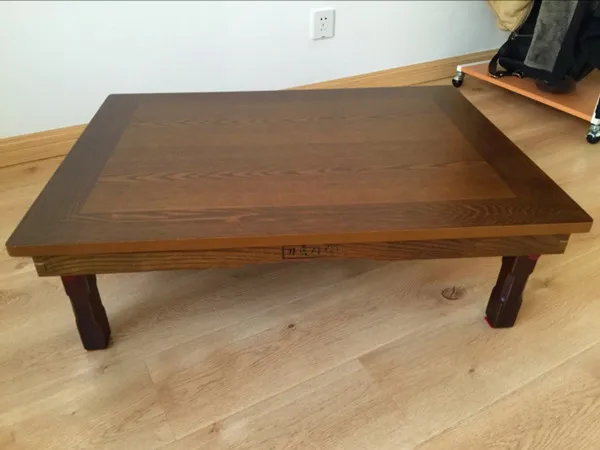 

Korean Table Legs Foldable Rectangle 120x80cm Asian Antique Style Living Room Furniture Floor Traditional Dining Table Wooden