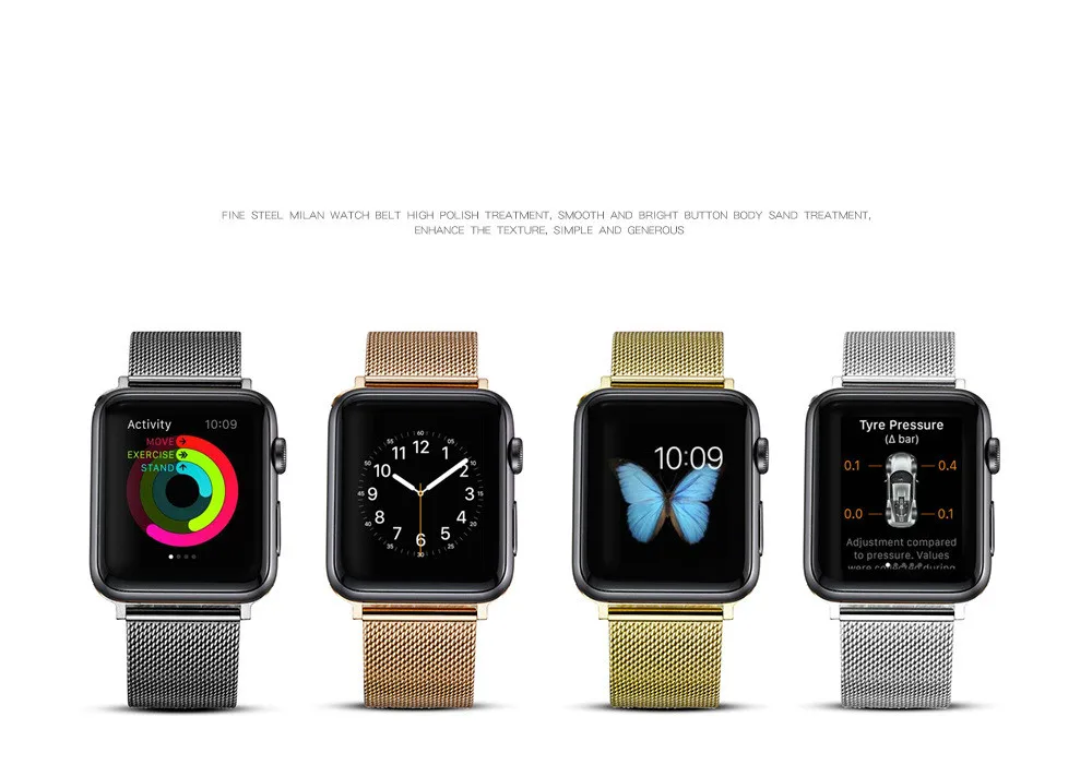 Модные Миланский Браслет Наручных часов Apple Watch, версии 44 мм iWatch полосы 38 мм металлический ткань ремешок для наручных часов iWatch серии 1/2/3/4 iphone watch Band