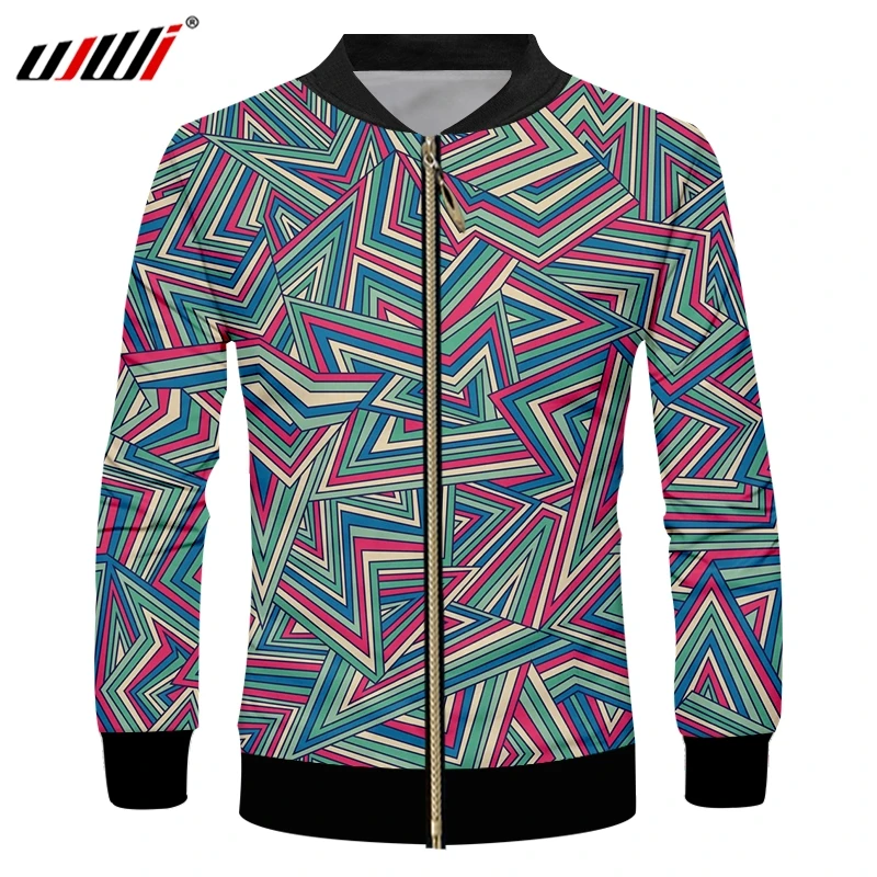 Мужская куртка на молнии UJWI лидер продаж с геометрическим рисунком мужская