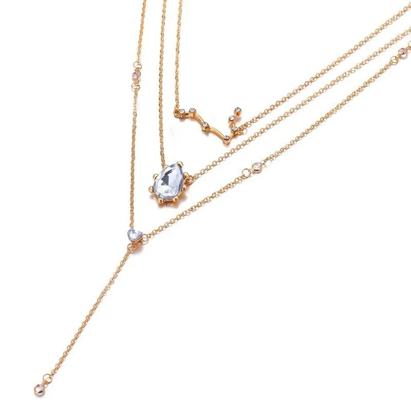 IF ME Мода Новый кристалл камень Многослойные созвездия ожерелья для мужчин кулон