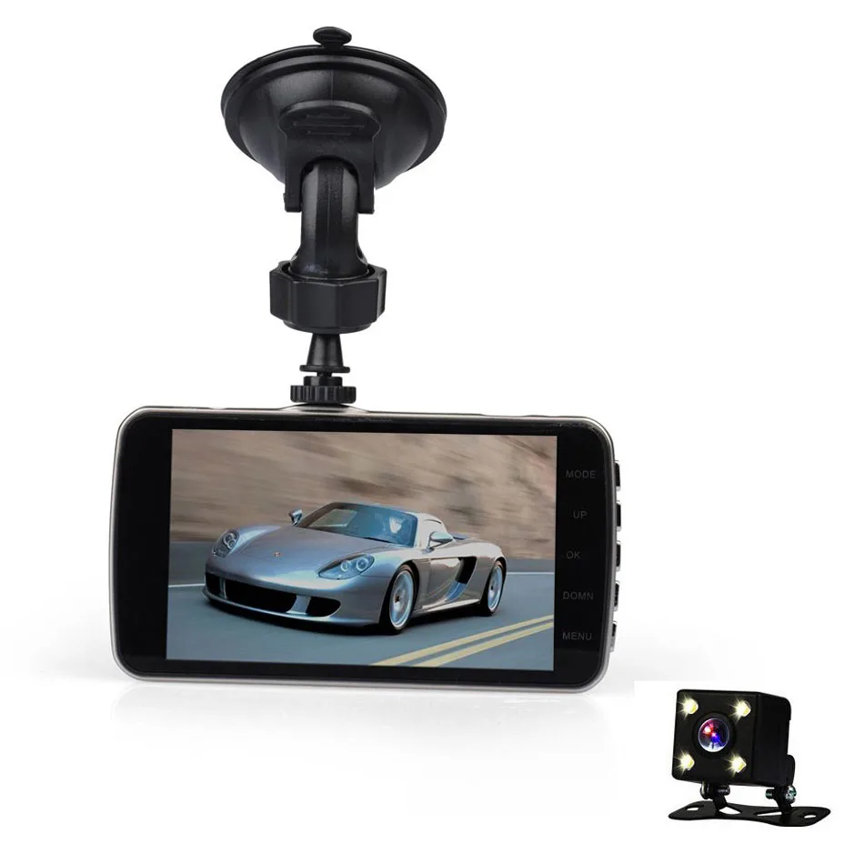 Skydot мини-автомобиль Cam DVR тире Камера с зеркало заднего вида Двойной объектив 4