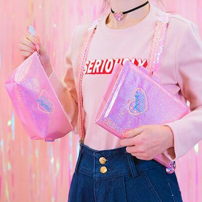 Moon Emboridery блестящие косметические Чехлы портативные косметички для девочек