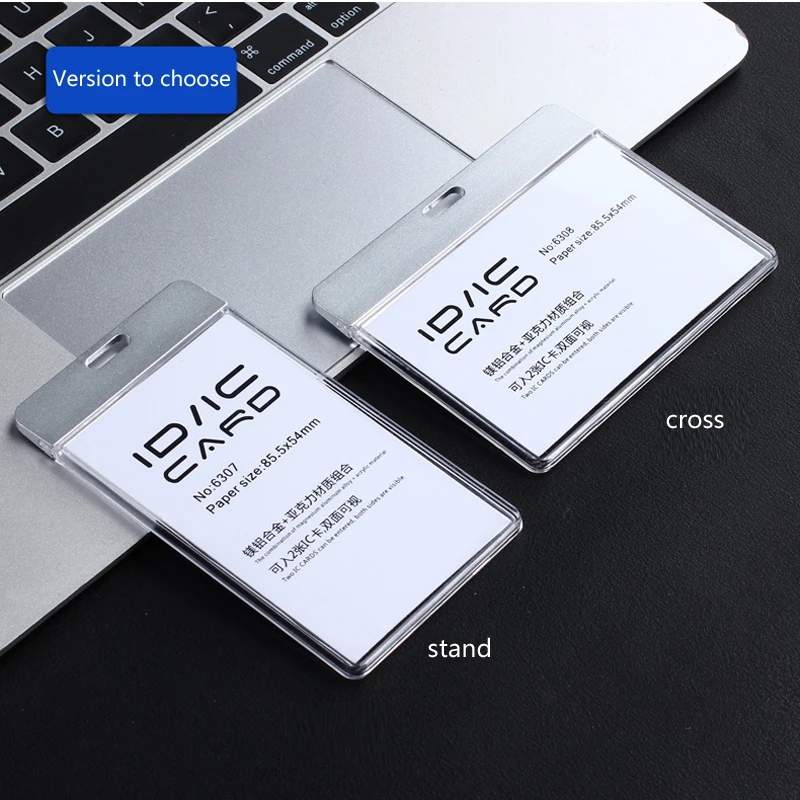 Acrylic Clear Access Card ID IC Card Badge Holder Work Card with Polyester Lanyard,Factory Price, LOGO Custom Lanyard