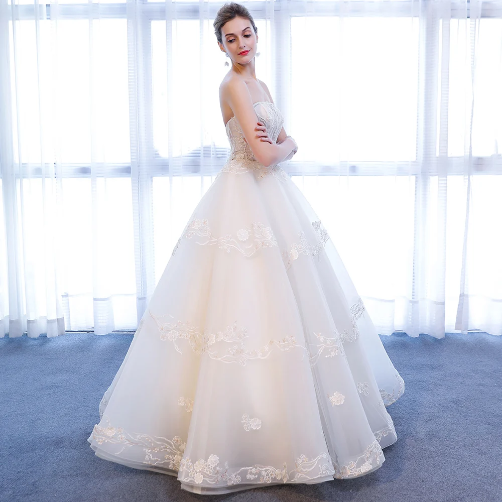 Женское свадебное платье без бретелек недорогое цветочное 3D платье|wedding dress|gown