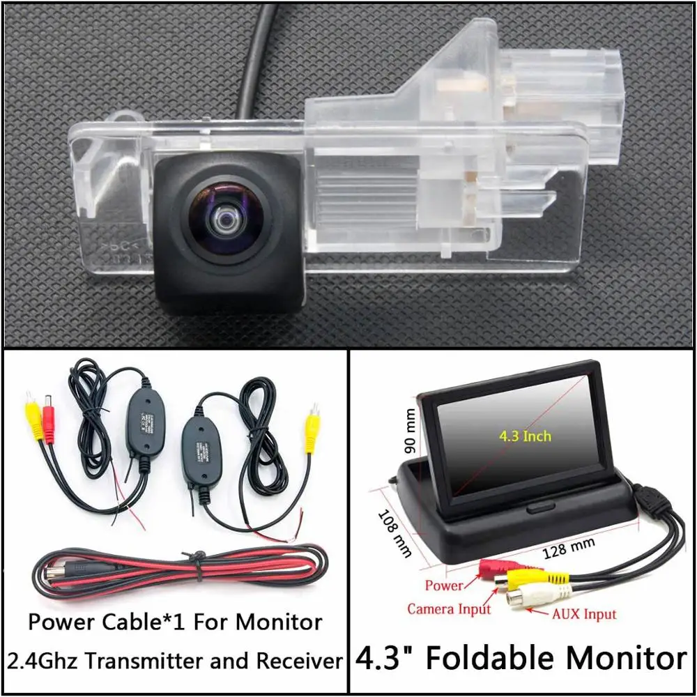 C Wireless 4.3inch F 175 градусов HD резервная камера заднего вида для Renault scenic 2 II Renault Grand scenic 2003~ 2009 монитор парковки автомобиля - Название цвета: C Wireless 4.3inch F