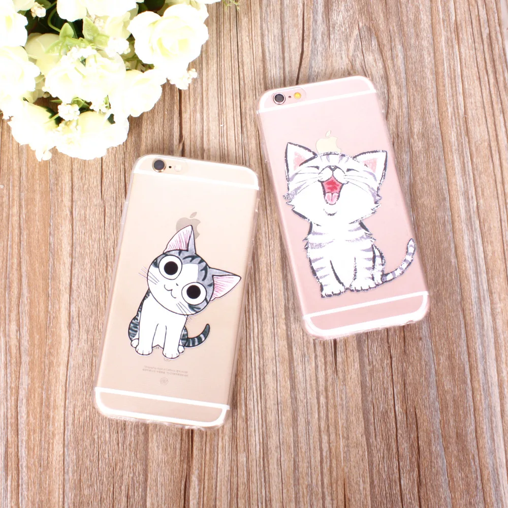Милые чехлы для телефонов с кошками iphone 6 S 7 8 PLUS P 5 5S SE 6splus забавная кошка животные