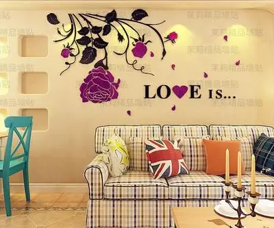 Вишня муха 3D акриловые Трехмерные настенные наклейки гостиной диван ТВ фон стены