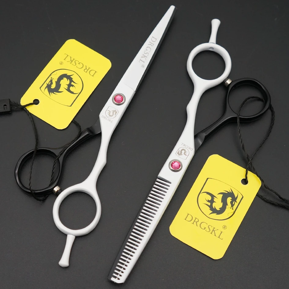 

Профессиональные Парикмахерские ножницы DRGSKL, парикмахерские ножницы черно-белого цвета, 5,5 дюйма, филировочные ножницы с одним хвостом