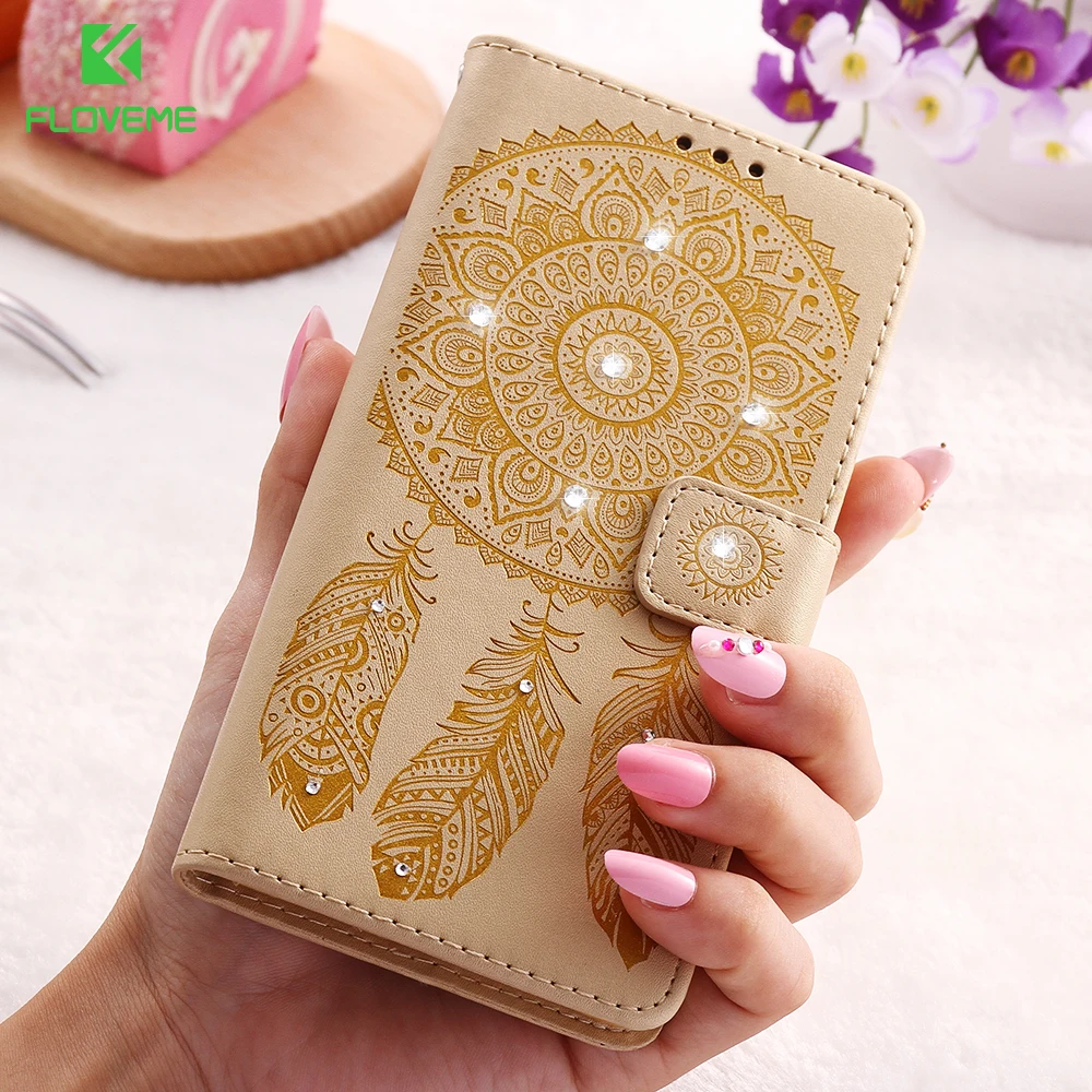 Для iphone 5 5S SE 6 6S 7 8 x кошелек кожаный флип цветок сумка цветочный колокольчик слот
