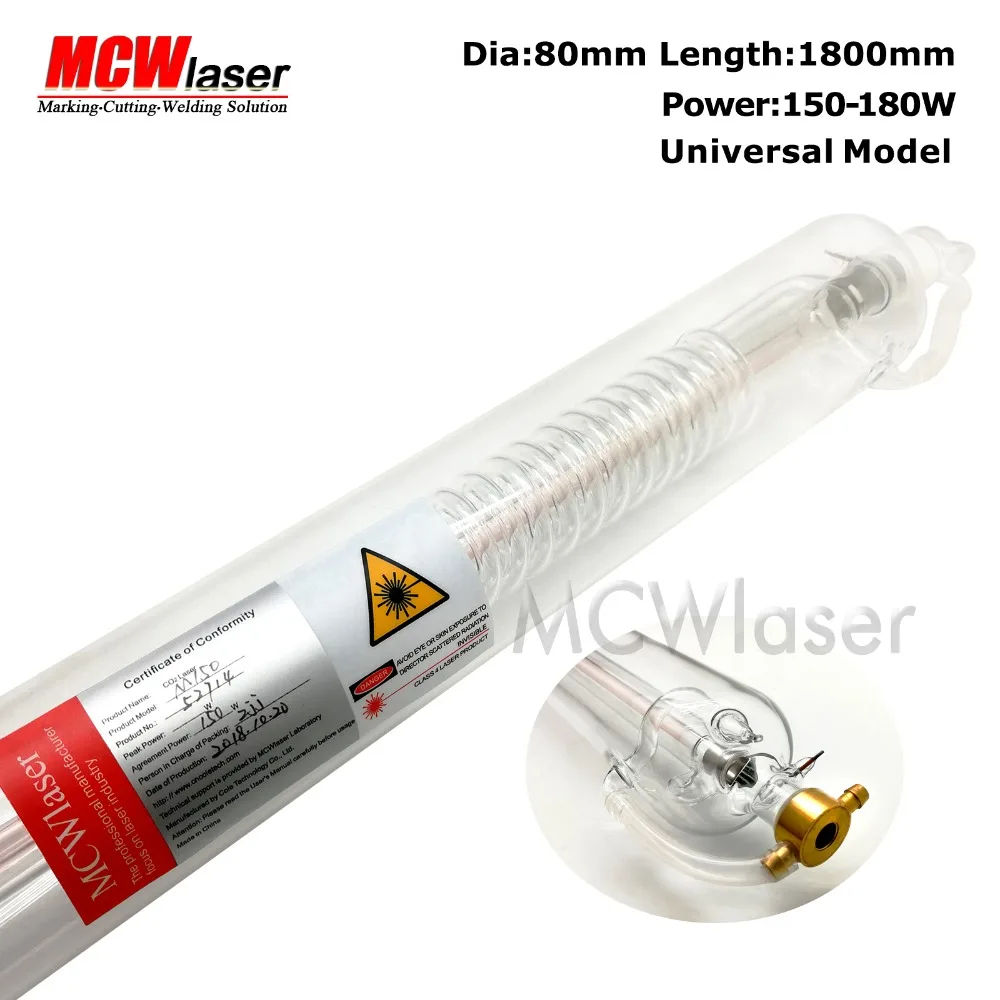 MCWlaser 150 Вт(пиковая 180 Вт) CO2 лазерная трубка универсальная EFR RECI Замена экспресс