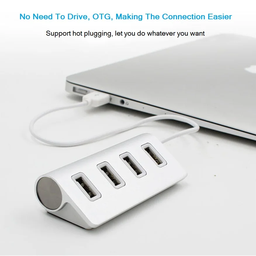 4 портовый USB разветвитель 480 Мбит/с из алюминиевого сплава|USB-хабы| |