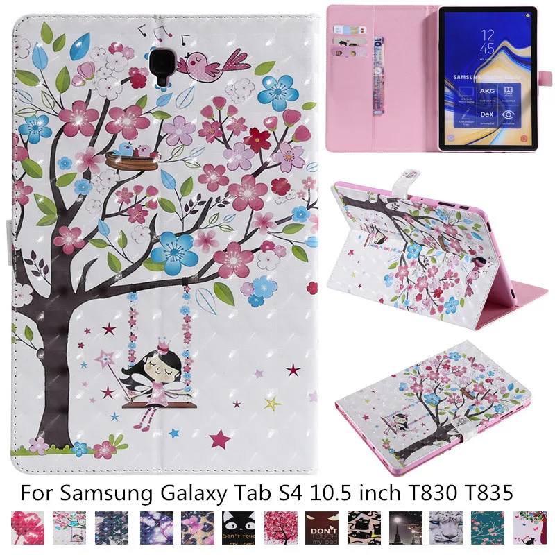 Тонкий чехол из искусственной кожи для Samsung Galaxy Tab S4 10 5 дюйма T830 T835 умный планшета