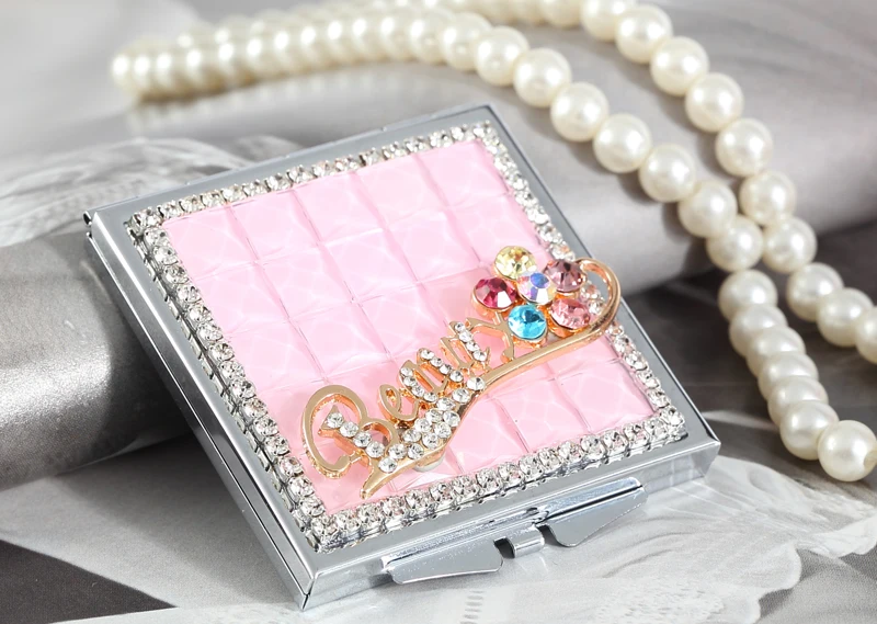 Компактное Карманное мини зеркало для макияжа сувенир свадебной вечеринки