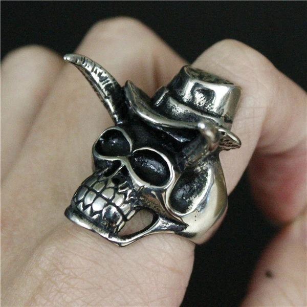 Размер от 7 до 13 крутое кольцо в виде черепа с головной убор 316L из нержавеющей