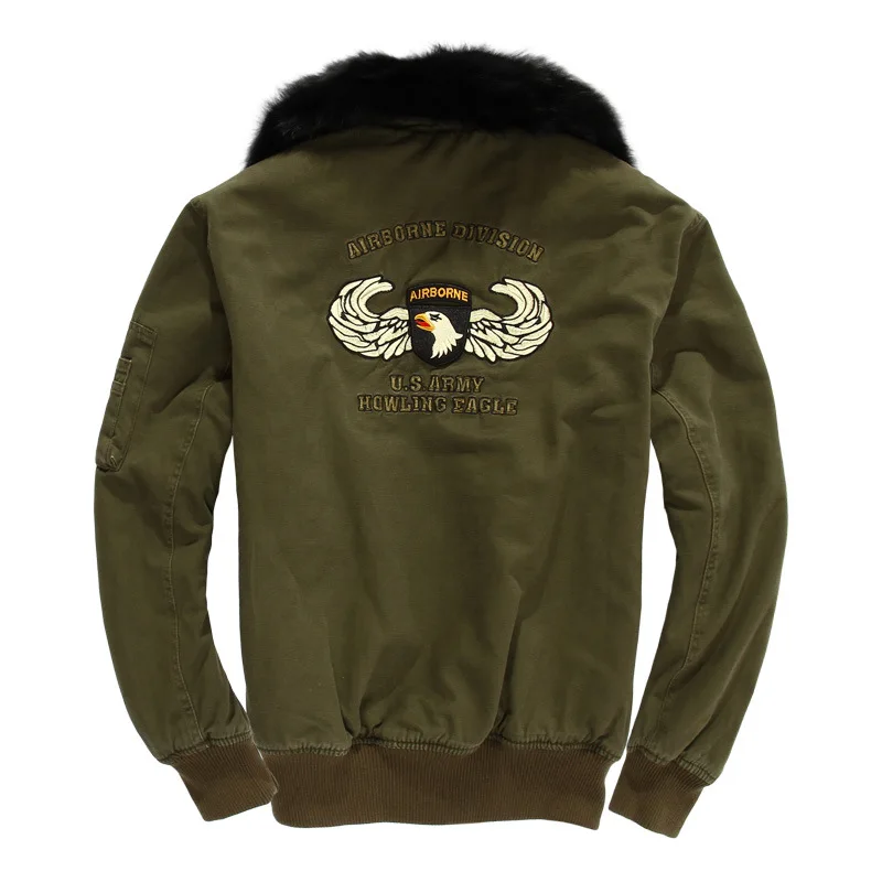 S.ARCHON US Air Force Pilot Military Jacket For Men Winter Warm Flight Tactical Coat With Fur Collar Cotton Army Jackets | Мужская