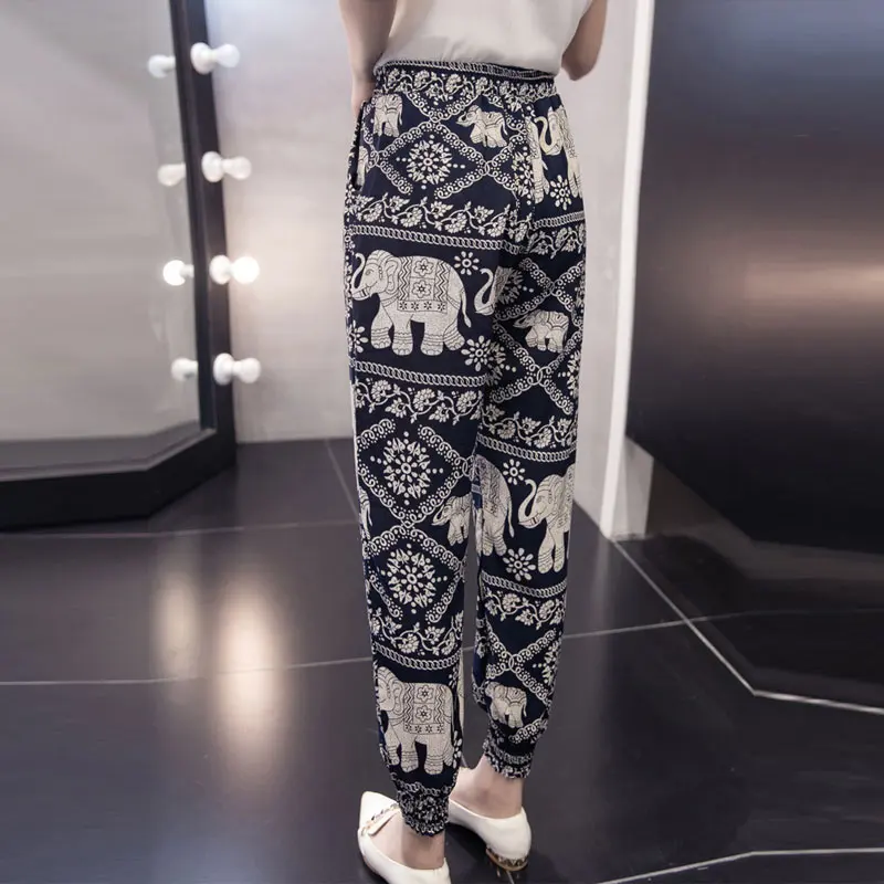 

Newly Women Harem Pants High Waist Boho Printed Loose Casual Pants for Beach Holiday m99