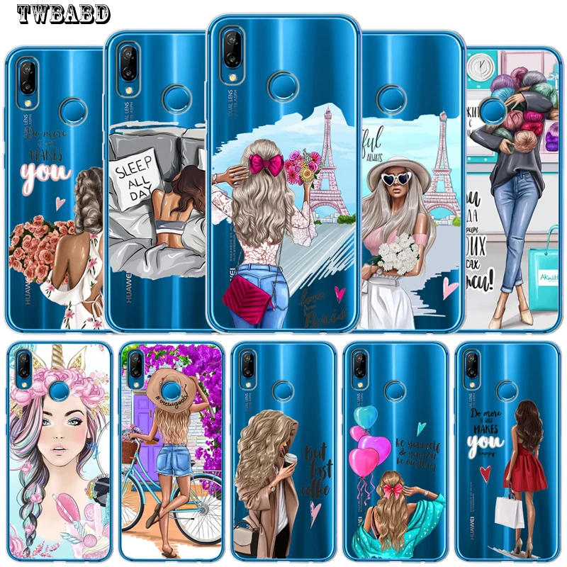 Модный чехол для девочек huawei P30 Lite P20 Pro P30 Lite P8Lite P9Lite P Smart Capa Мягкий силиконовый чехол Etui