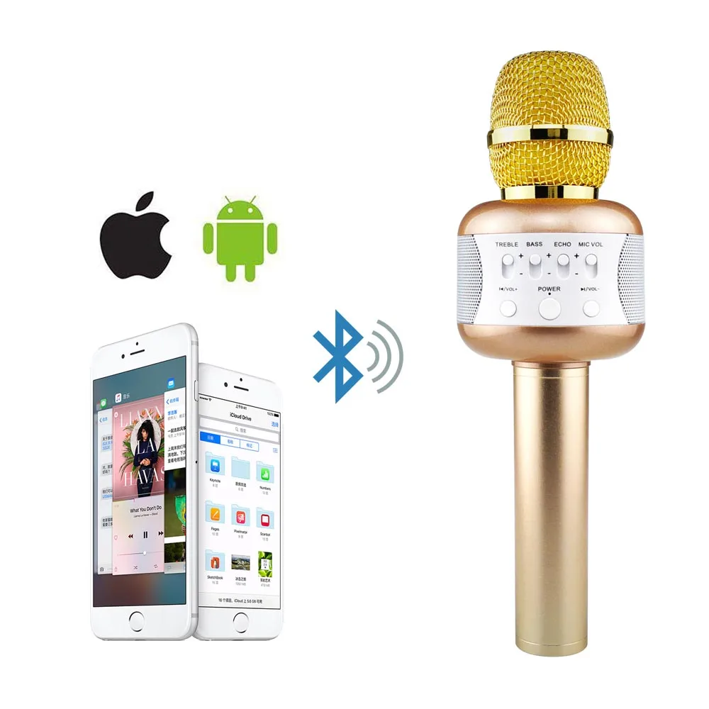 Bluetooth караоке микрофон портативный ручной беспроводной Микрофон встроенный