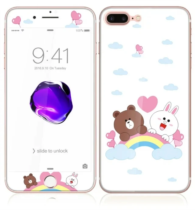 3D изогнутые матовые закаленное Стекло на для iPhone 7/7 плюс модные милые углеродного