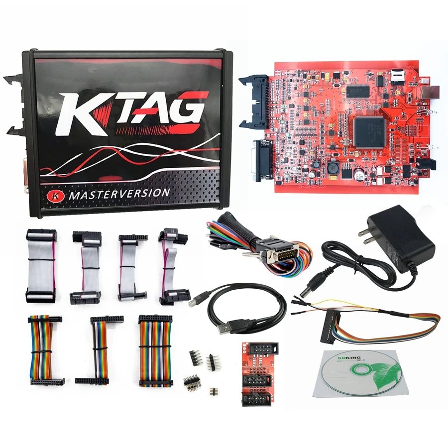KESS V2.47 V5.017 Версия ЕС онлайн Версия KTAG 2,25 V7.020 4LED Красный PCB KESS V2 V5.017 красный KTAG 7,020 без жетонов