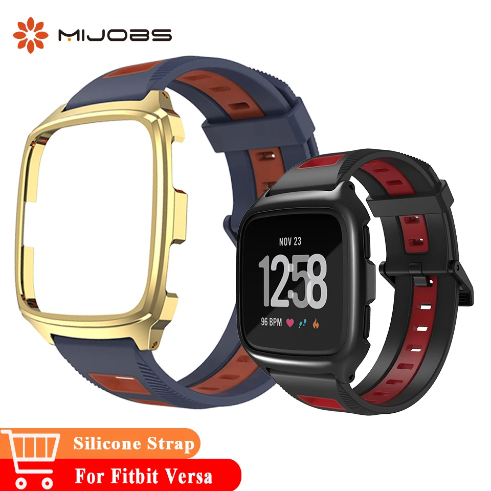 Mijobs Силиконовый Браслет для Fitbit Versa Lite Band смарт-часы для Fitbit Versa чехол Защита браслета аксессуары браслеты