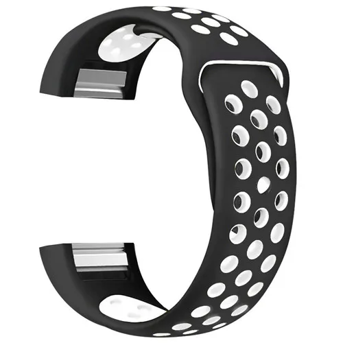 Цветной браслет для Fitbit Charge 2, спортивный силиконовый ремешок на запястье, для браслета Fitbit Charge 2, умный Браслет, умные аксессуары - Цвет: Black white