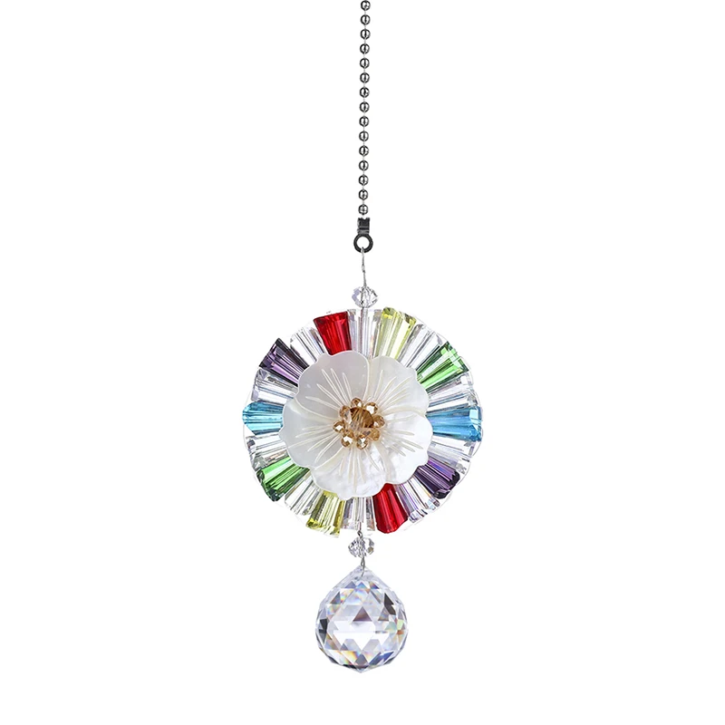 H &amp D хрустальная люстра в форме шара призмы Подвески часть 7 Чакра Suncatcher Радуга